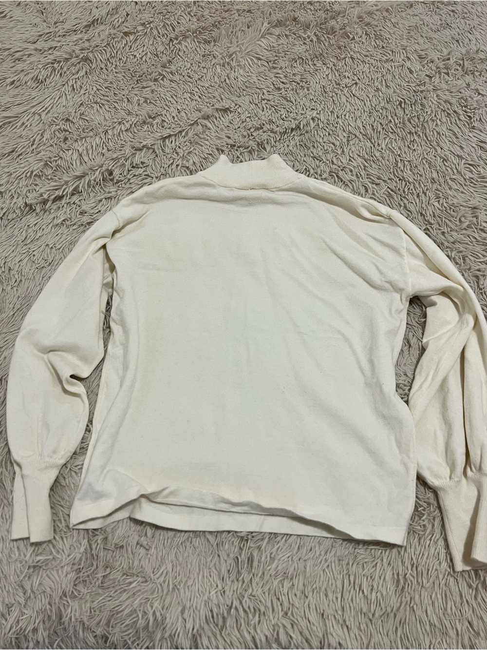Lightweight Cream Mock Neck Sweater for Women